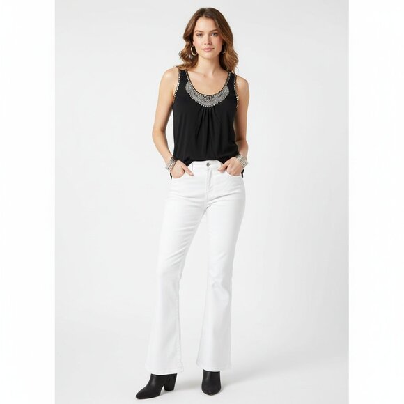 Mossimo Dutti Black Embellished Sleeveless Tank Top M - Picture 6 of 6